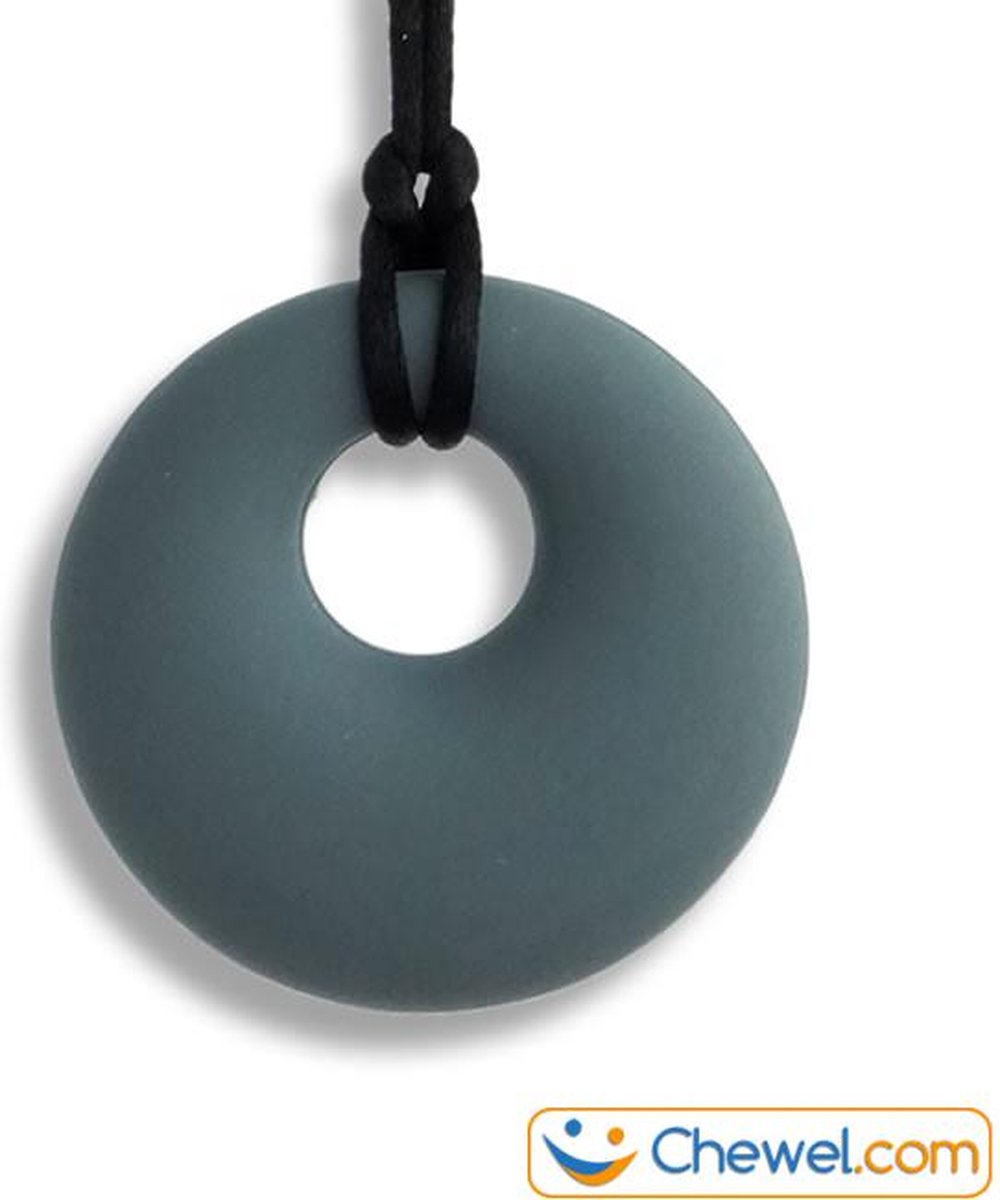 Ronde Bijtketting Kauwketting | Rond | Cirkel | Round | Donkergrijs | Chewel ®